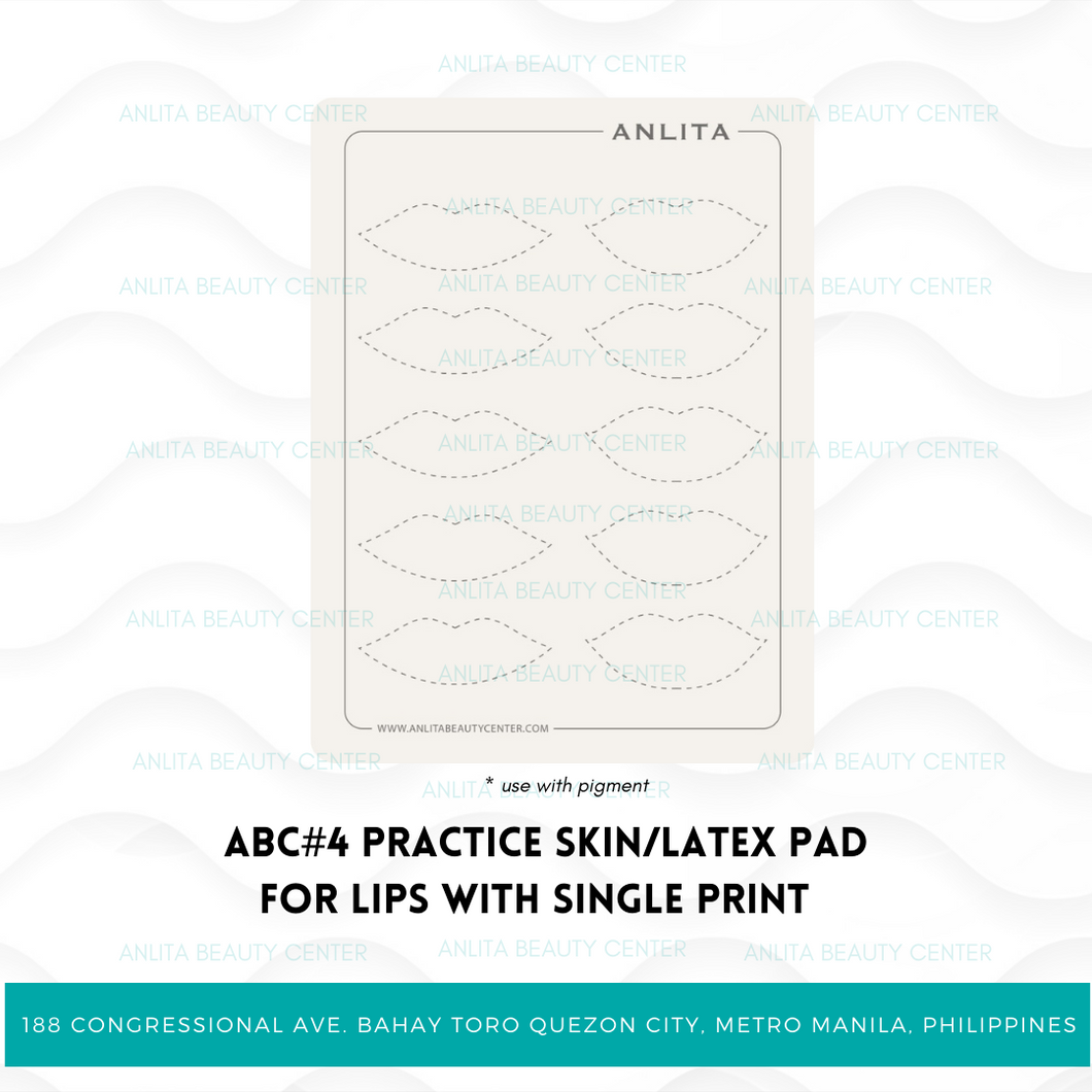 ABC#4 Ink-Less Practice Skin/Latex Pad for LIPS w/ Single Print